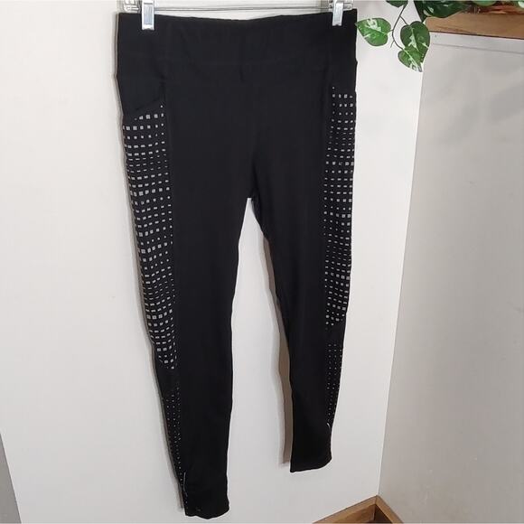 Athleta Be Free Reflective Black Leggings Medium - Picture 2 of 14